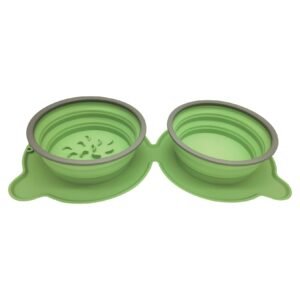 Comedero doble plegable para mascotas