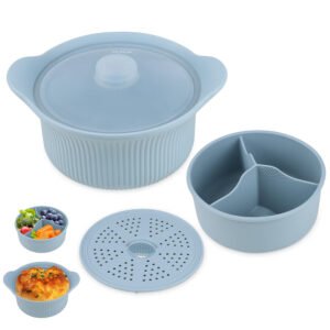 Vaporera de silicona para microondas con separadores