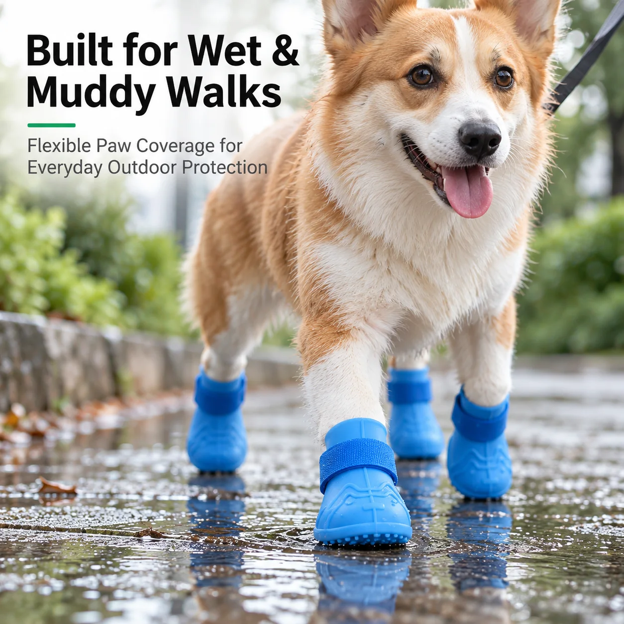 Botas de silicona para paseos de perros sobre suelo mojado y barro