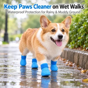 Botas impermeables de silicona YB-172 para perro en paseo húmedo